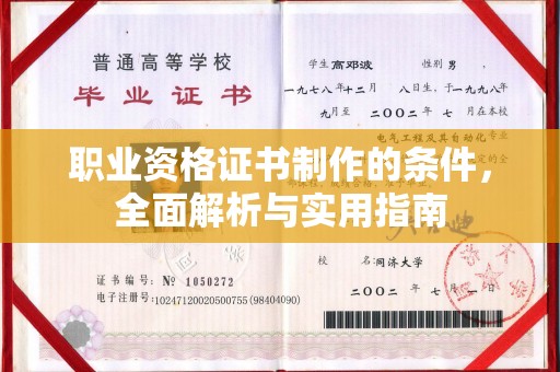 霍城职业资格证书制作的条件，全面解析与实用指南
